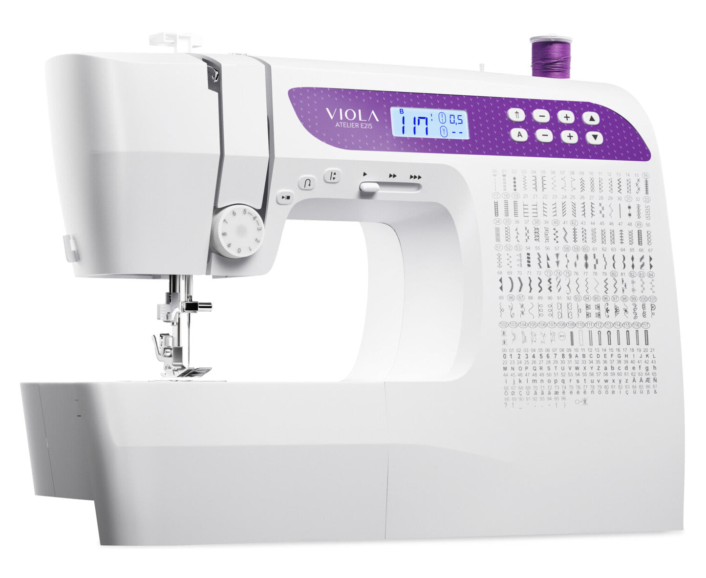 Viola Atelier E215 Macchina da cucire Elettronica con Tavolo Prolunga