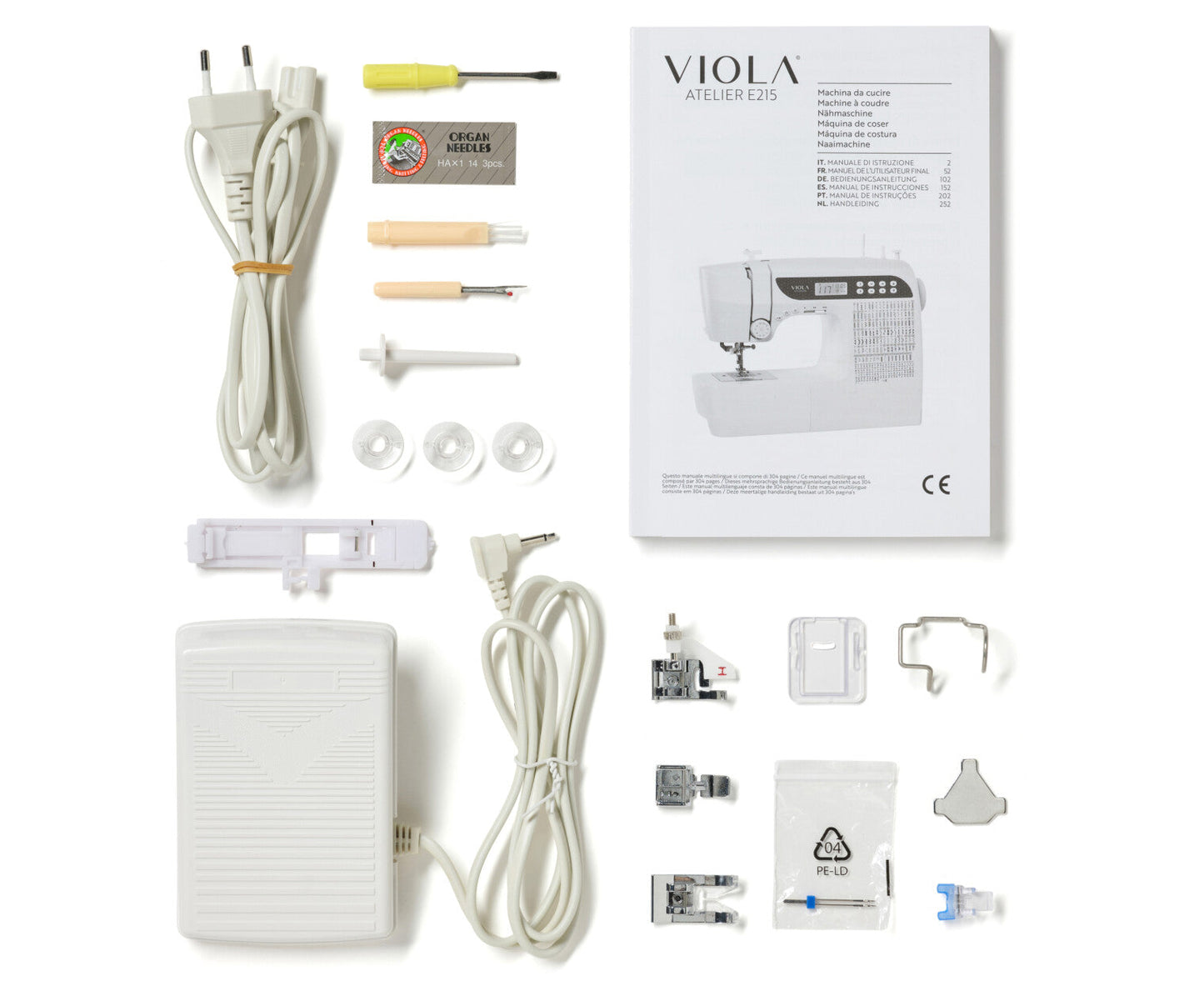 Viola Atelier E215 Macchina da cucire Elettronica con Tavolo Prolunga