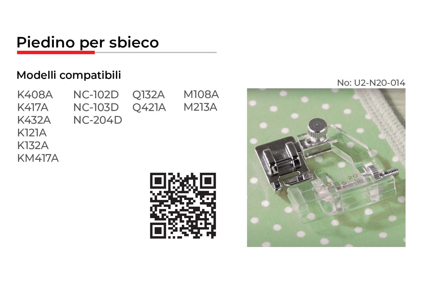 NECCHI PIEDINO PER SBIECO