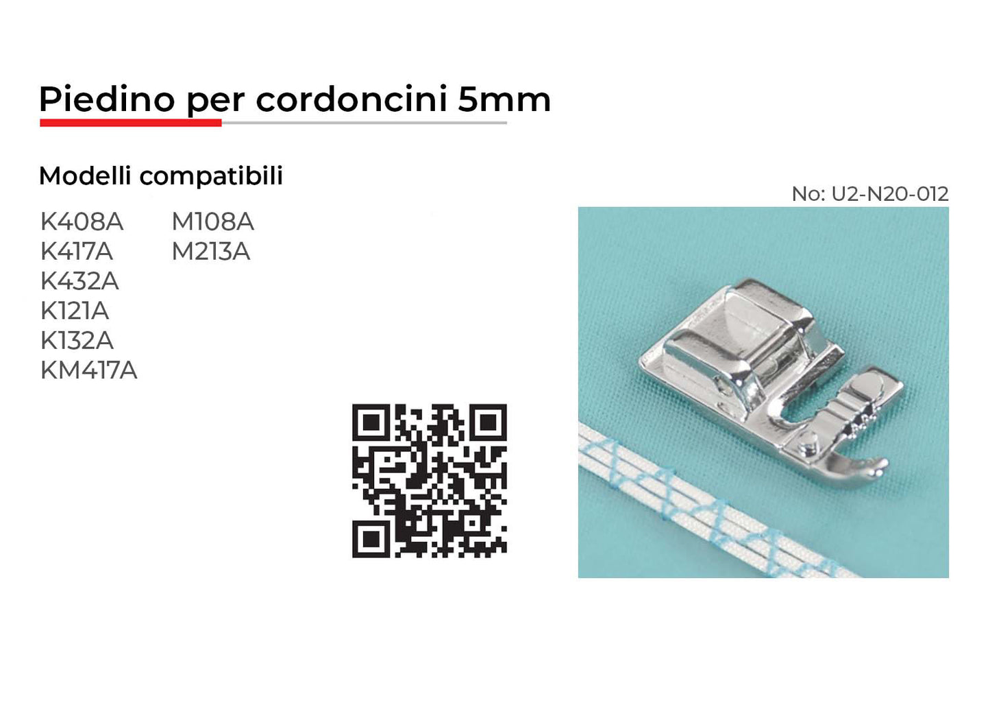NECCHI PIEDINO PER CORDONCINI 5MM
