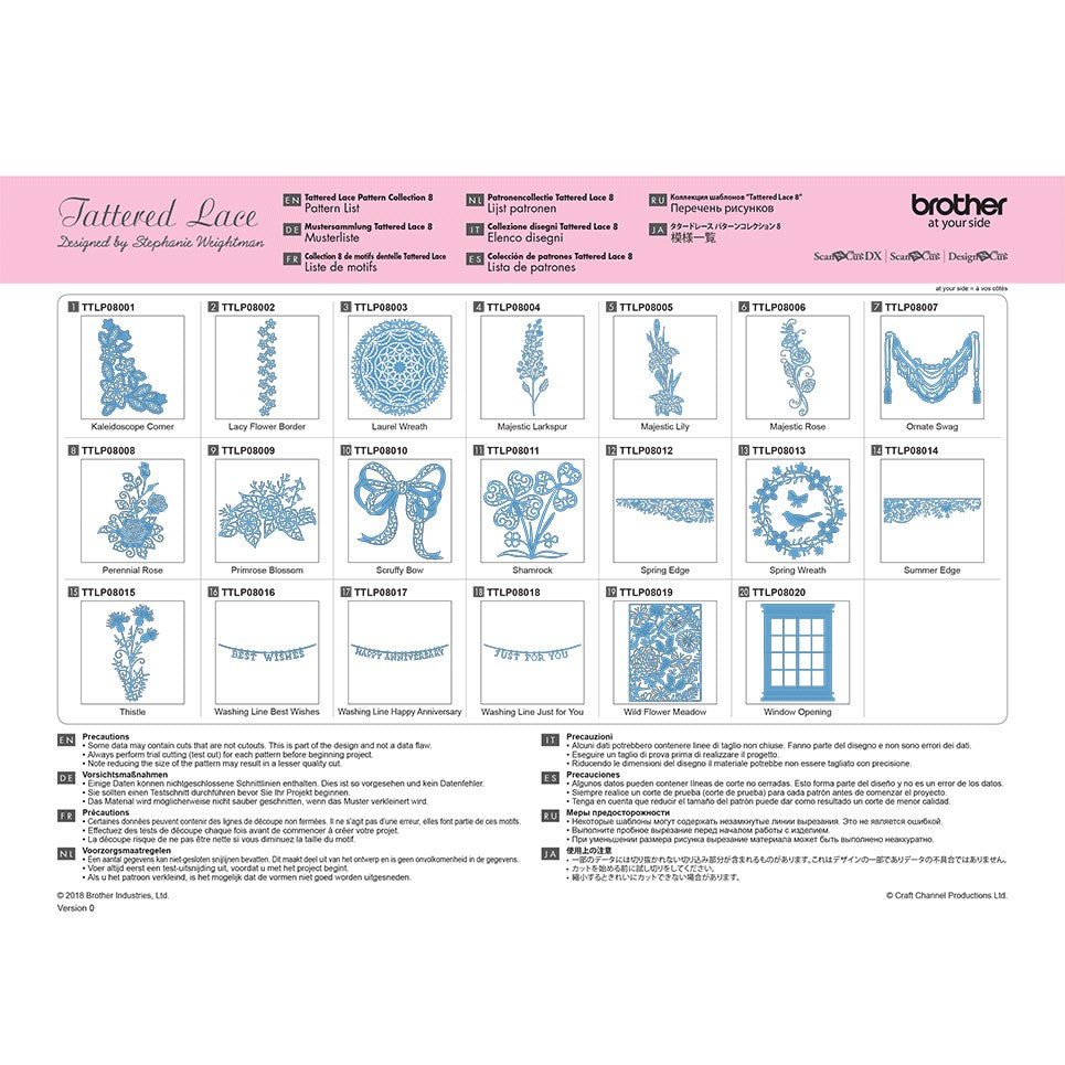 Collezione n.8 "I migliori disegni del 2015" Scheda Tattered lace