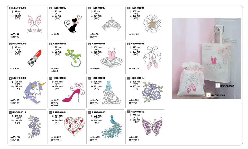 Collezione disegni per strass e termo trasferibile CARSDP01