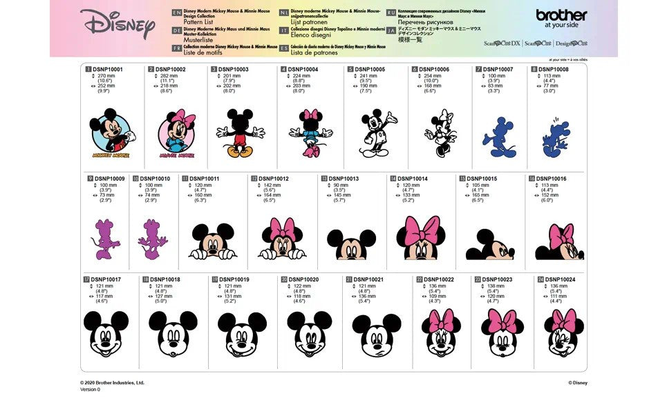 Collezione disegni Disney Mickey Mouse moderno & Minnie Mouse CADSNP10