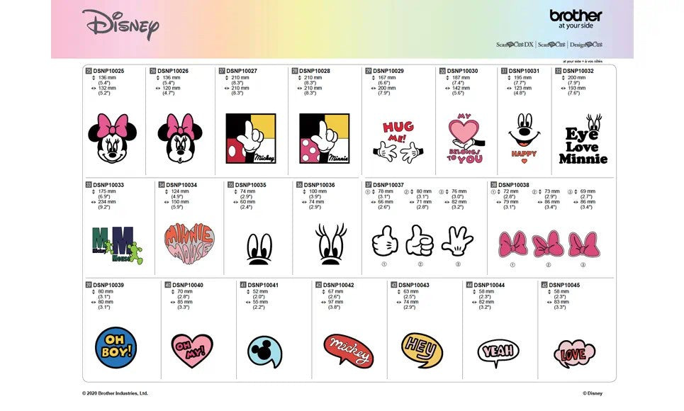 Collezione disegni Disney Mickey Mouse moderno & Minnie Mouse CADSNP10