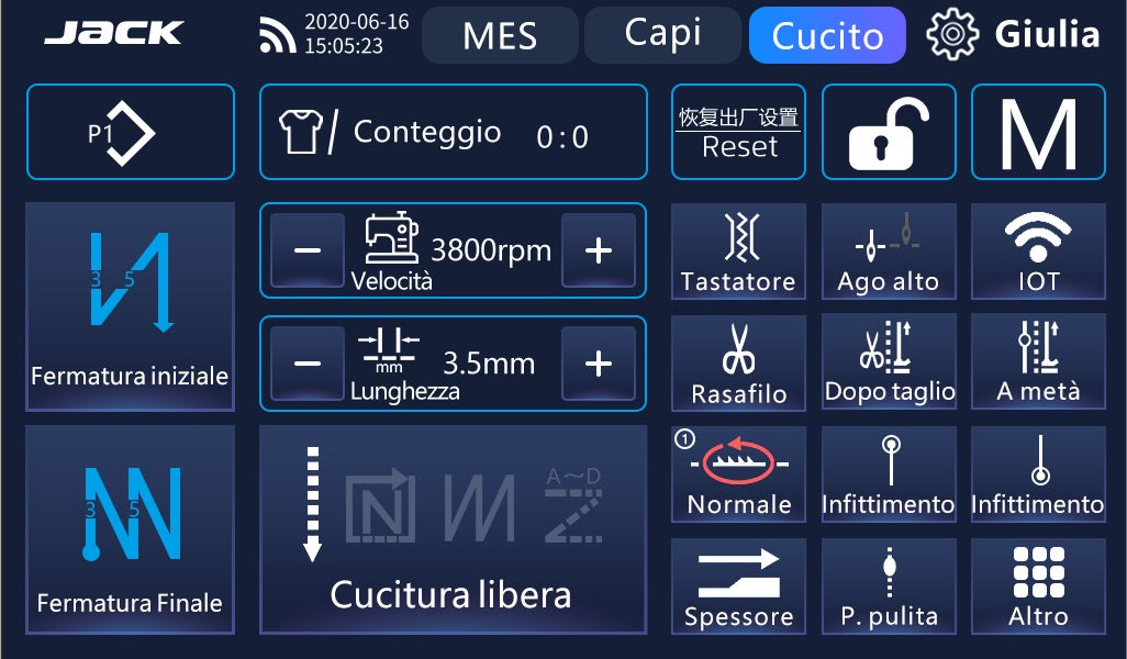 Lineare JACK A10+ Avanzata Con Pannello Touch Screen