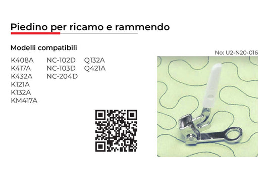 NECCHI PIEDINO PER RICAMO E RAMMENDO
