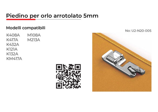 NECCHI PIEDINO PER ORLO ARROTOLATO 5MM
