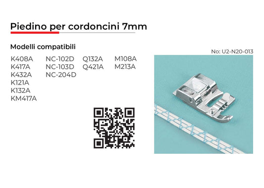 NECCHI PIEDINO PER CORDONCINI 7MM