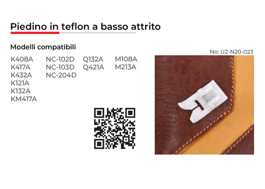 NECCHI PIEDINO IN TEFLON A BASSO ATTRITO