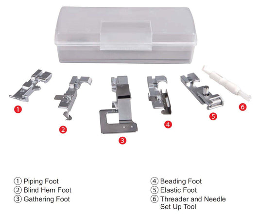 KIT 5 PIEDINI E INFILAGO PER TAGLIACUCI VIOLA GOOD LOCK T12