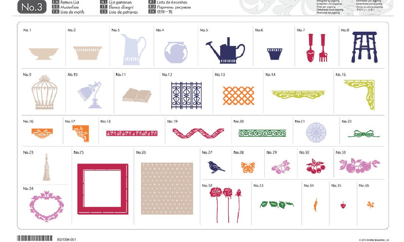 Collezione disegni per decorazione interni CAUSB3 per ScanNCut