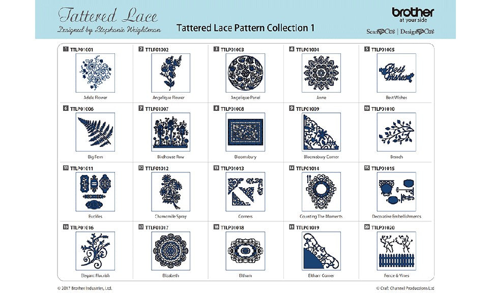 Collezione 1 "Fiori e foglie" Scheda Tattered Lace