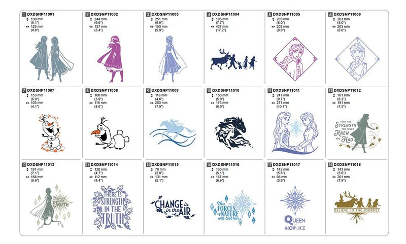 Collezione disegni Disney Frozen II per lama a regolazione automatica vinile CADXDSNP11