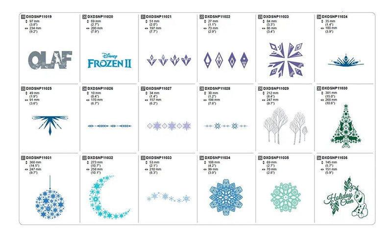 Collezione disegni Disney Frozen II per lama a regolazione automatica vinile CADXDSNP11