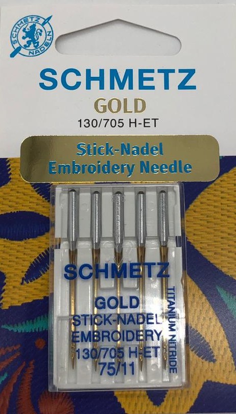 Per Ricamo ORO 130/705H-ET f. 75 Aghi Schmetz